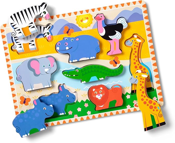 Melissa & Doug safari animals wooden chunky puzzle