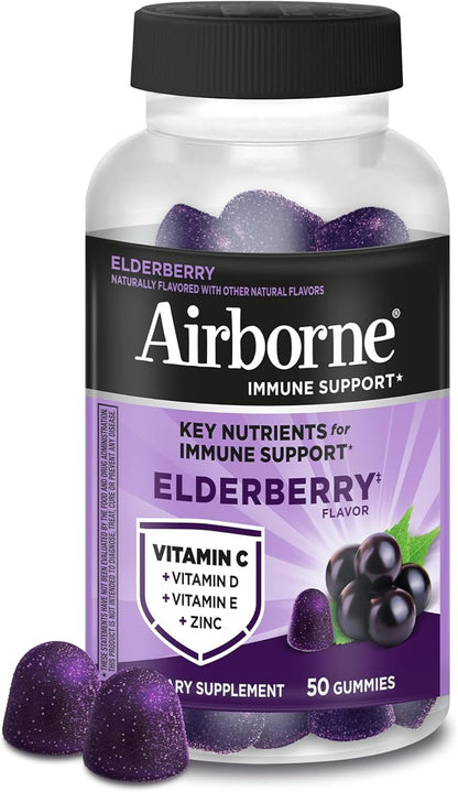 Airborne Elderberry zinc and Vitamin C gummies bottle