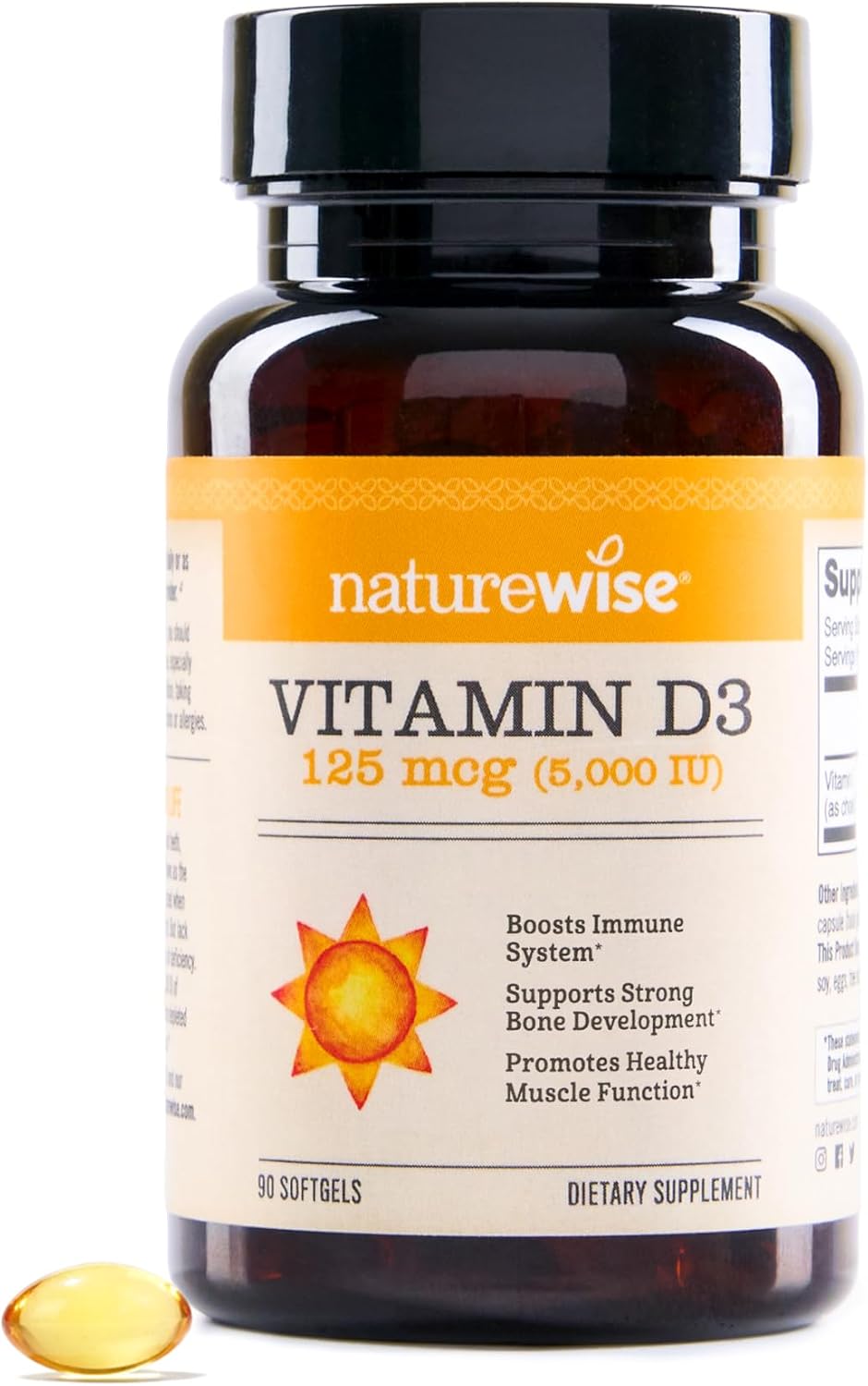 NatureWise D3 supplement for immune support softgels