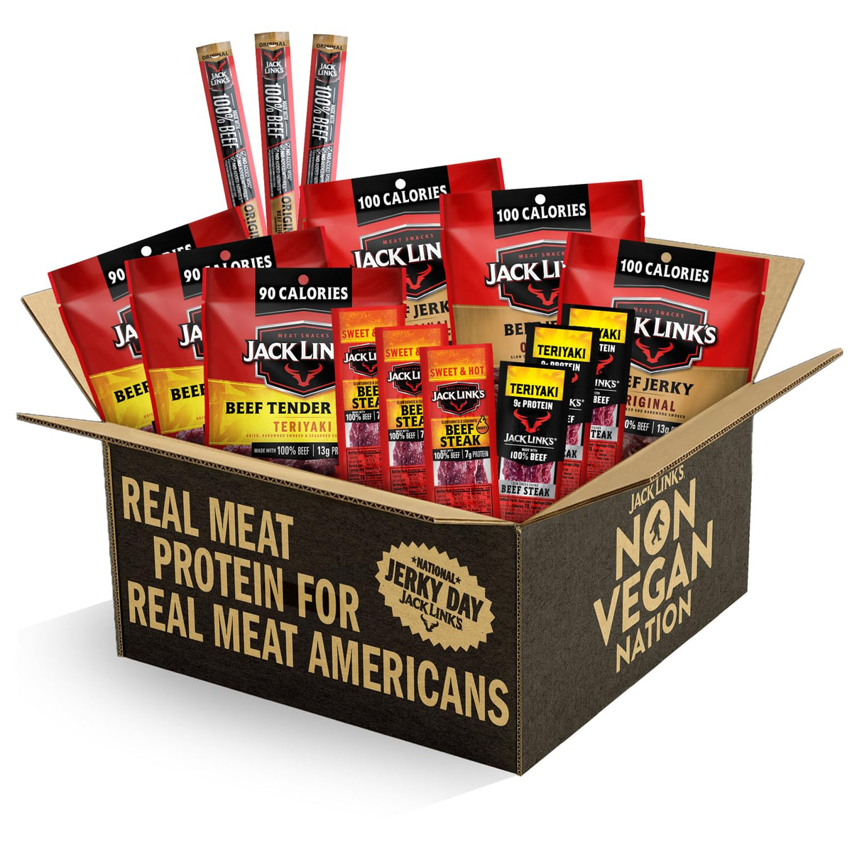 15 pack assorted Jack Link's jerky and meat snacks