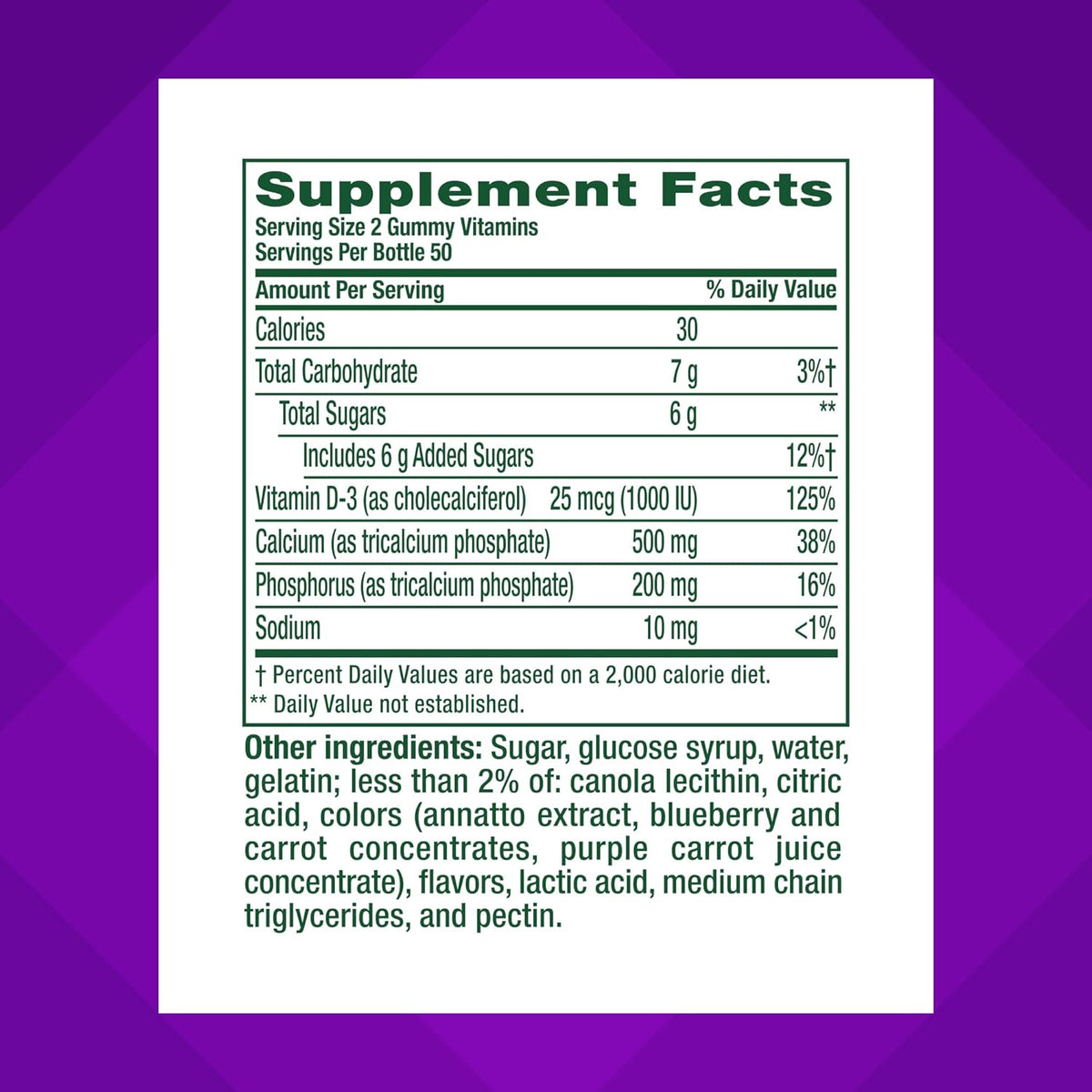Fruit and cream flavor calcium gummy vitamins