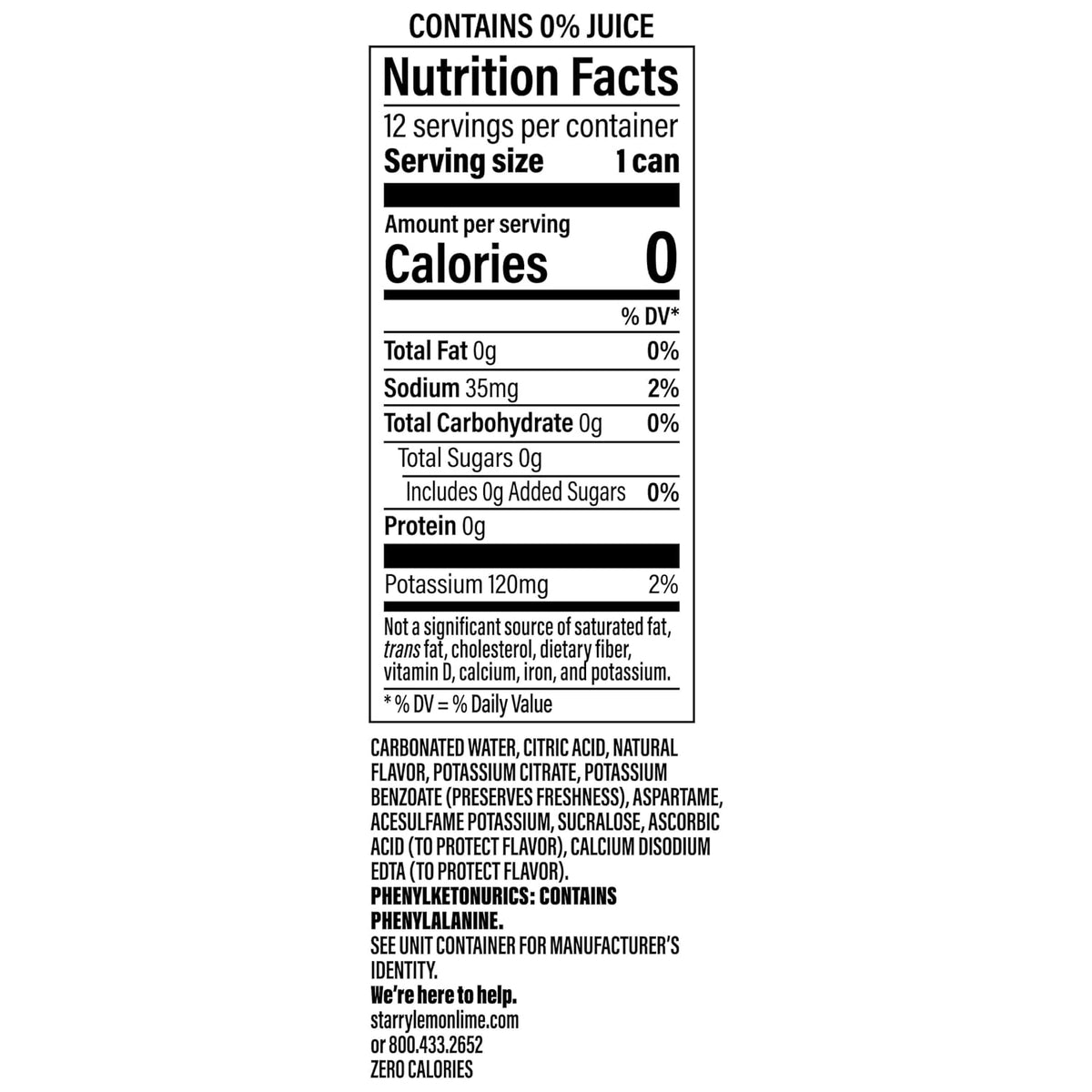 Zero sugar lemon lime soft drink 12 fl oz cans