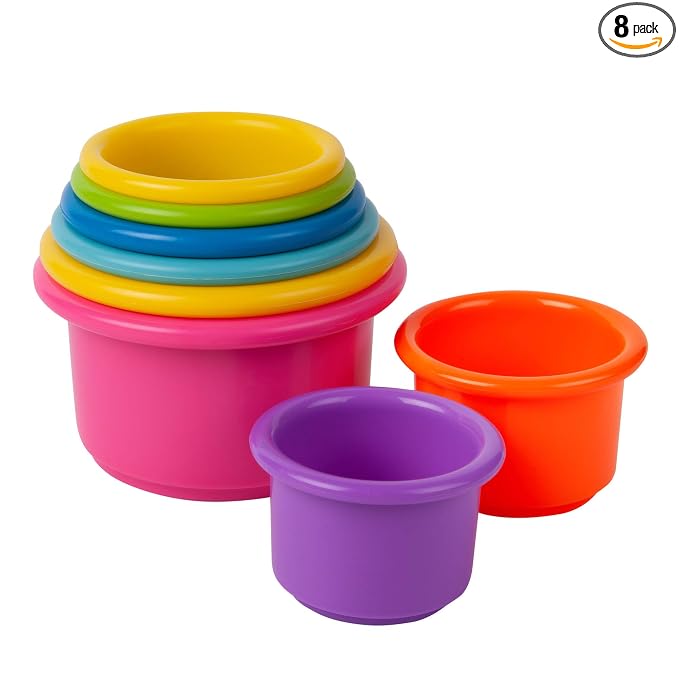 The First Years colorful baby stacking cups bath toy set