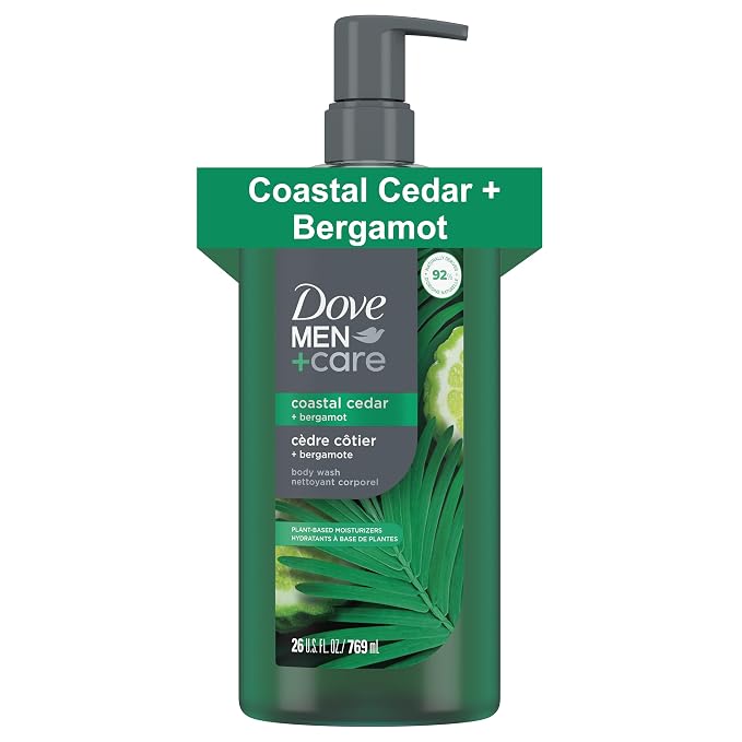 DOVE MEN body wash Coastal Cedar Bergamot 26oz bottle