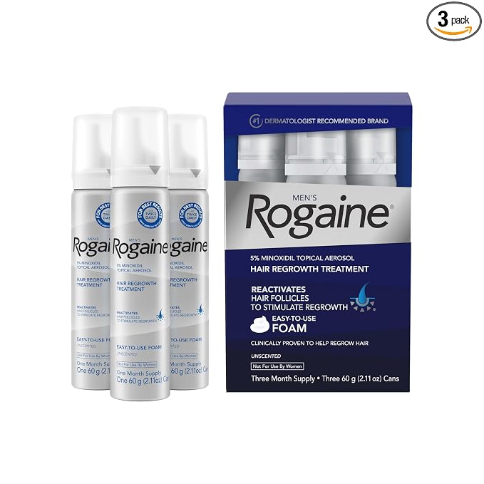 Rogaine men's 5% minoxidil topical foam 3-month supply