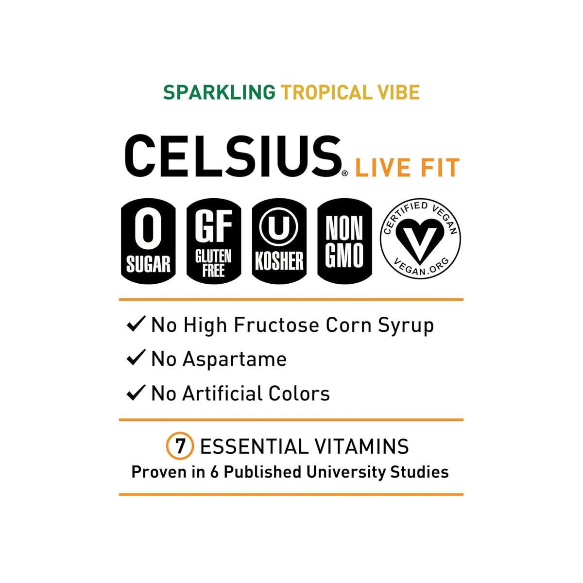 CELSIUS Tropical Vibe functional energy drink 12 pack