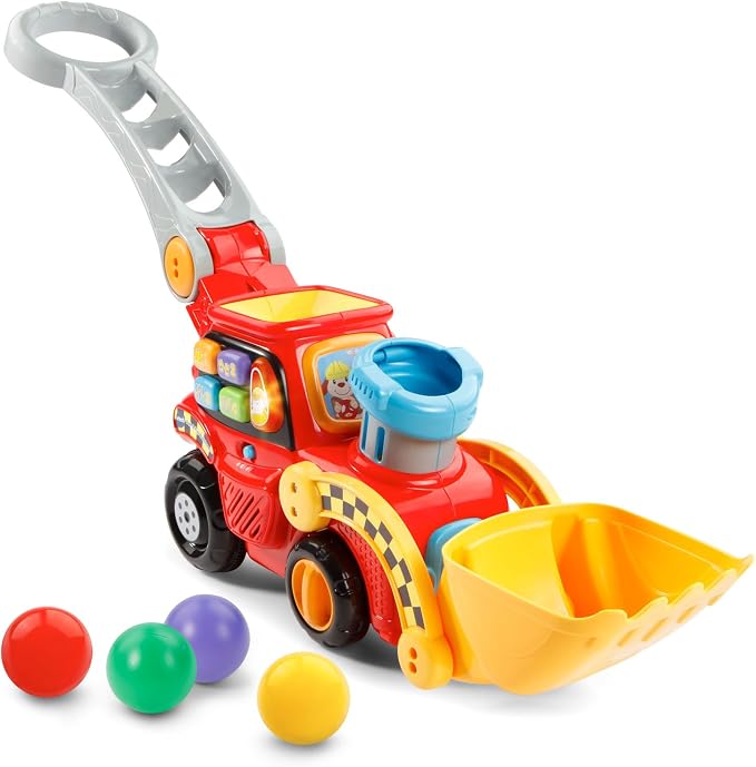 VTech Pop-a-Balls bulldozer activity toy with colorful balls