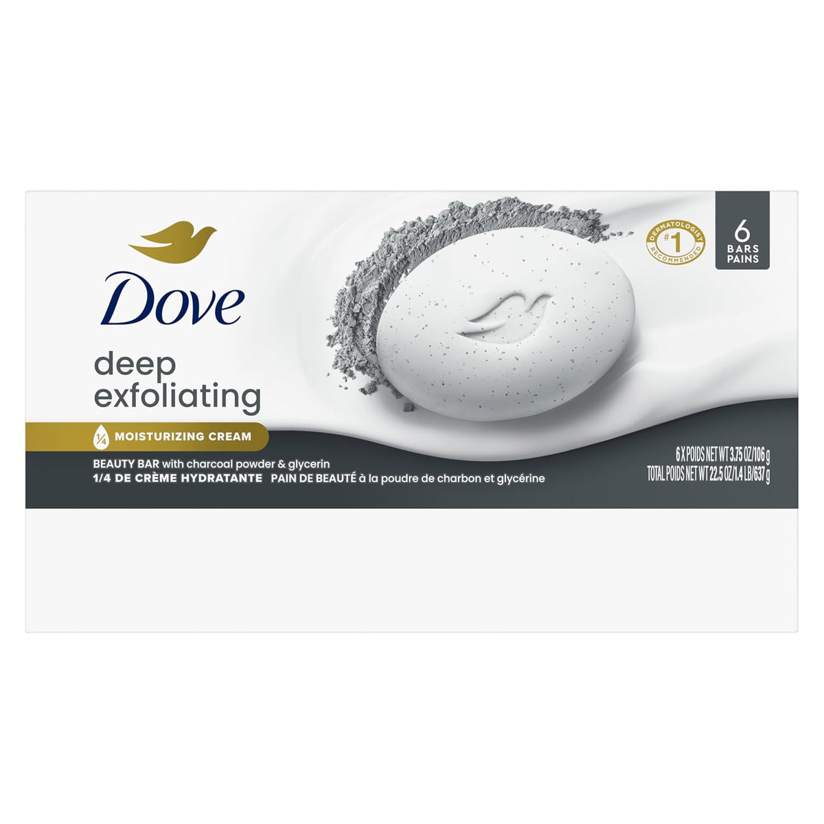 Dove exfoliating body cleansing bar, 3.75 oz