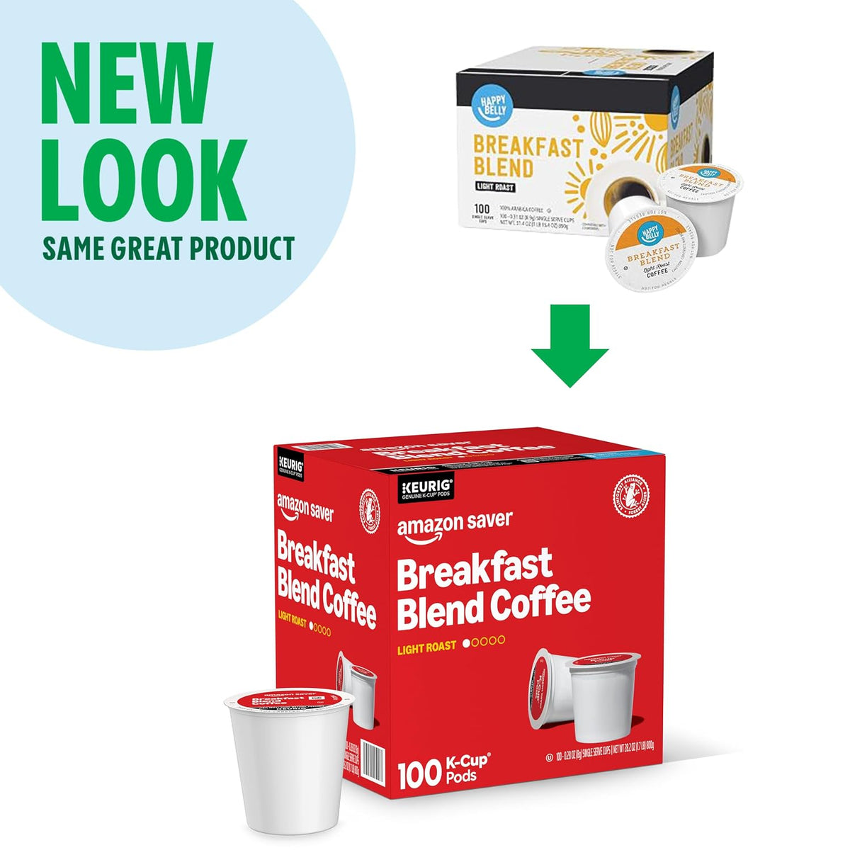 Amazon Saver light roast pods made with 100% Arabica beans