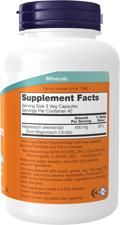Magnesium Citrate enzyme function supplement by NOW