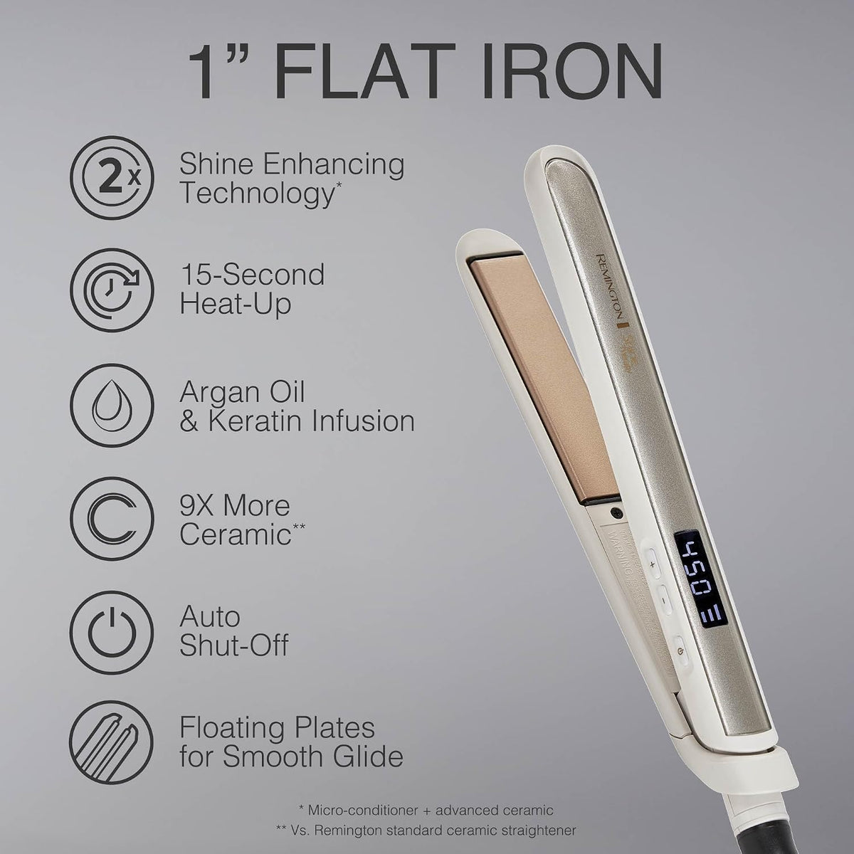 Remington Shine Therapy hair straightener for smooth styling