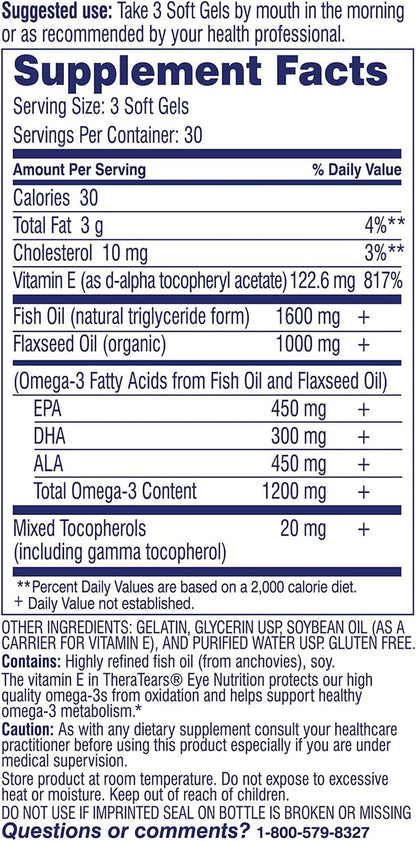 TheraTears supplement for eye care front label