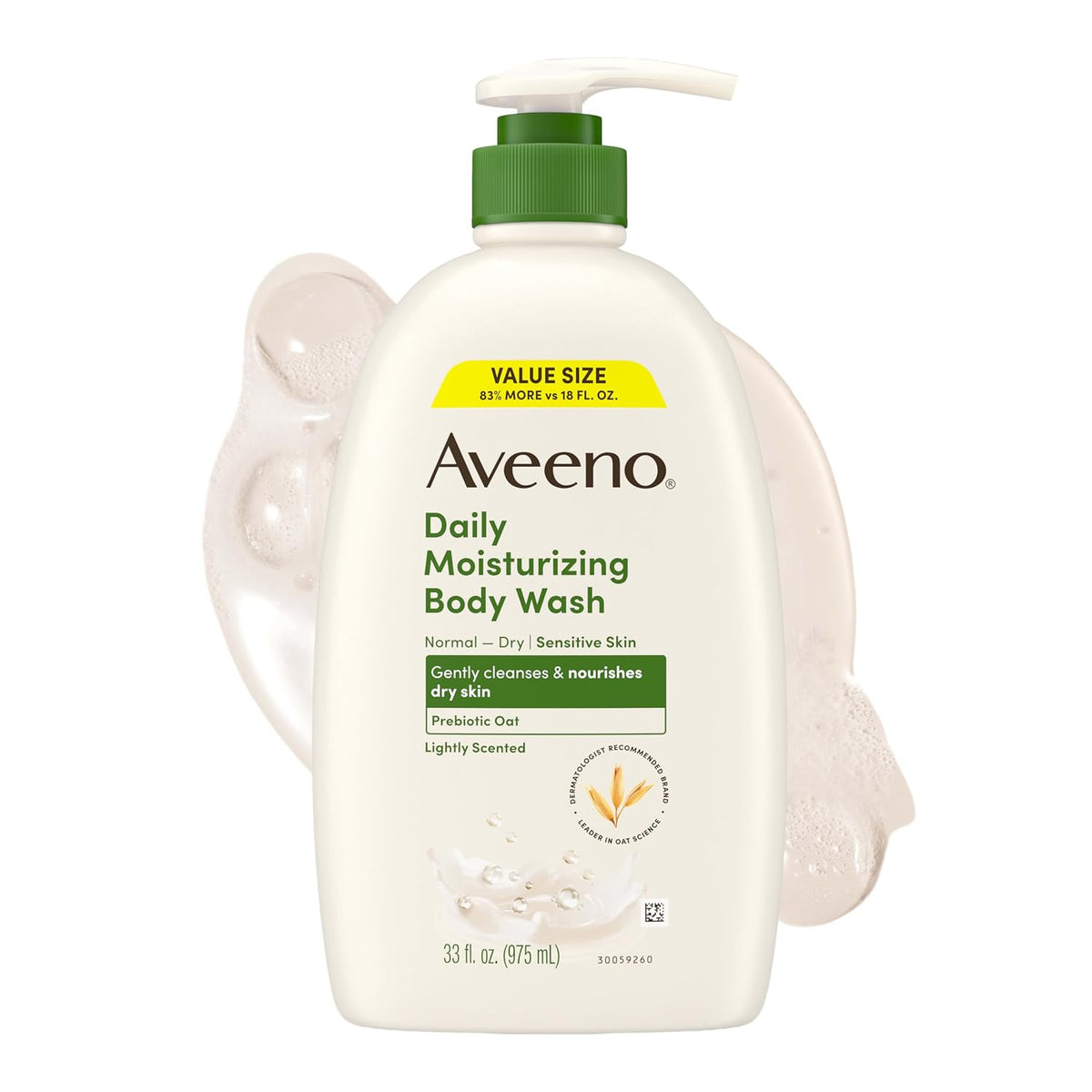 Lightly scented Aveeno body wash for dry sensitive skin