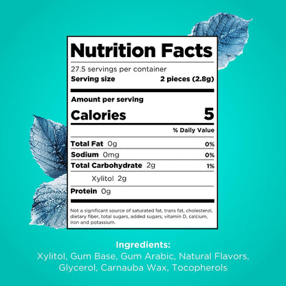 PUR gum wintergreen flavor packaging