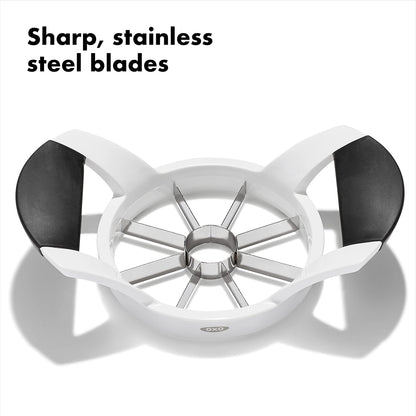 Ergonomic apple corer with non-slip grip