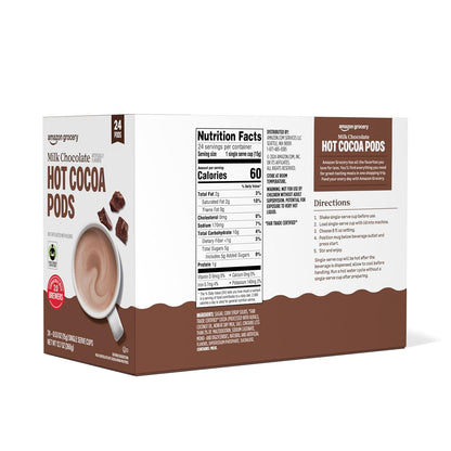 Milk chocolate hot cocoa pods in a 12.7-ounce box