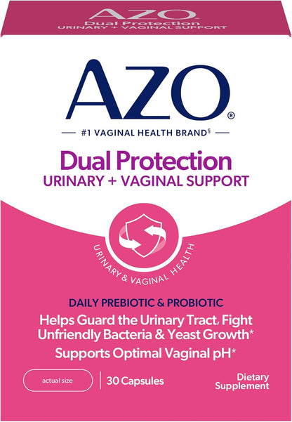 AZO women probiotics and prebiotics supplement bottle