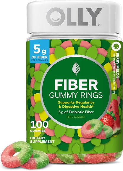 OLLY digestive health fiber gummy rings supplement