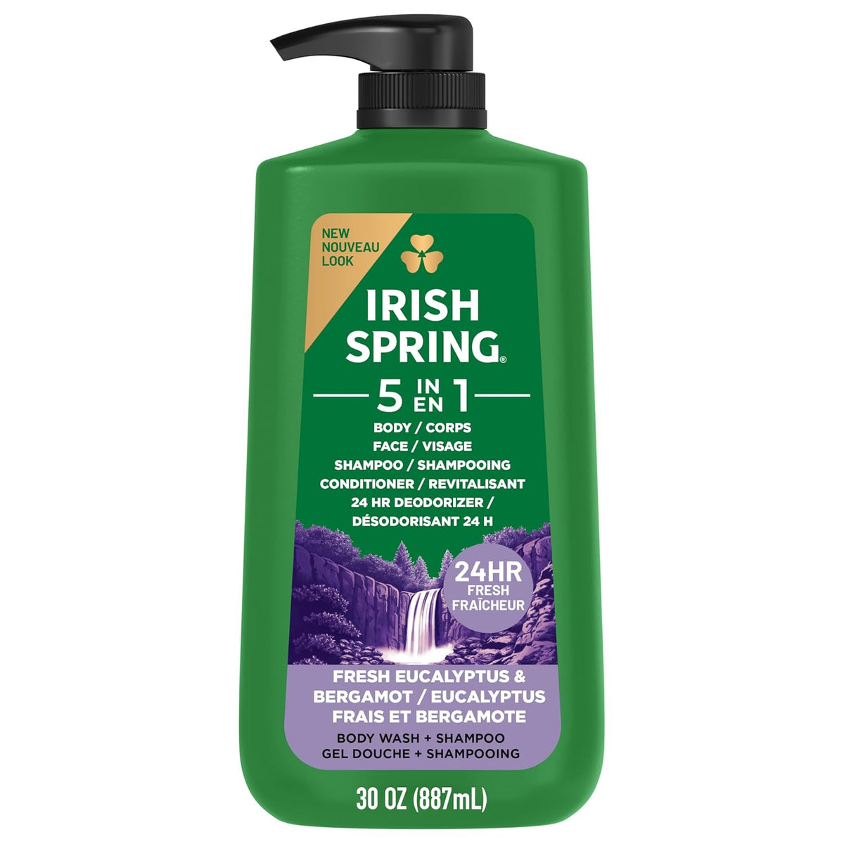 Fresh Eucalyptus and Bergamot men's body wash by Irish Spring