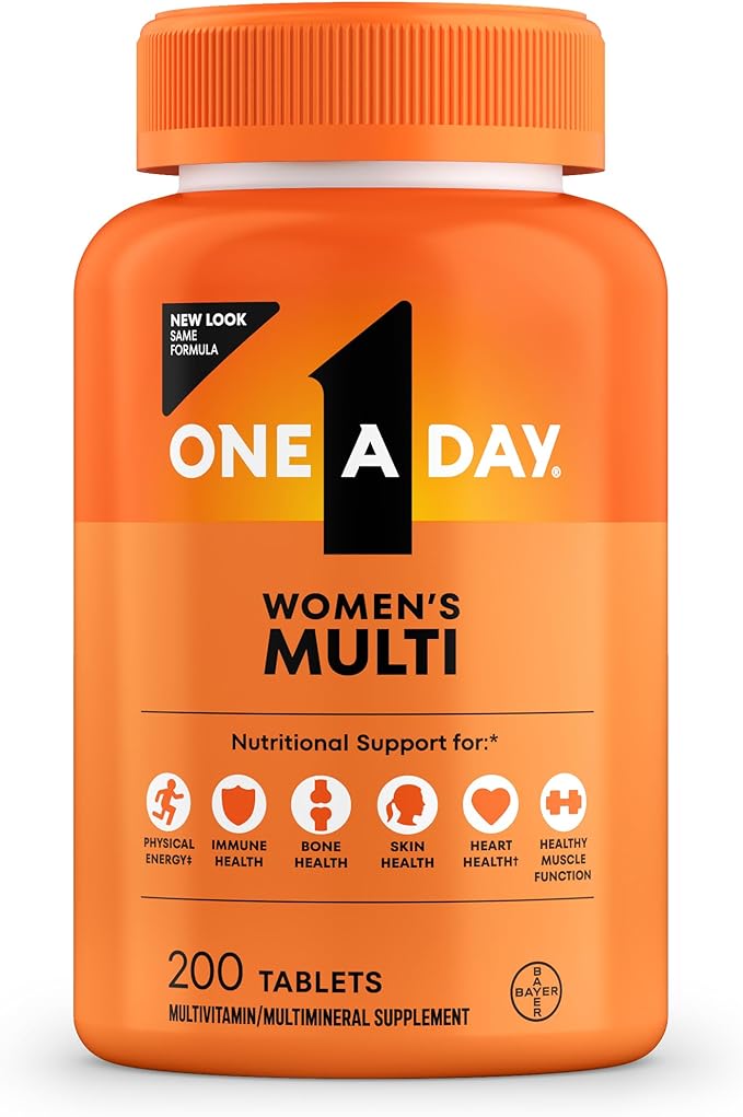 Visit the ONE A DAY Store — One A Day Multivitamin for Women- Daily Vitamins for Woman with Biotin, Calcium, Folic Acid, Iron & Zinc, Complete Women’s Vitamins, 200 Ct (Packaging May Vary)