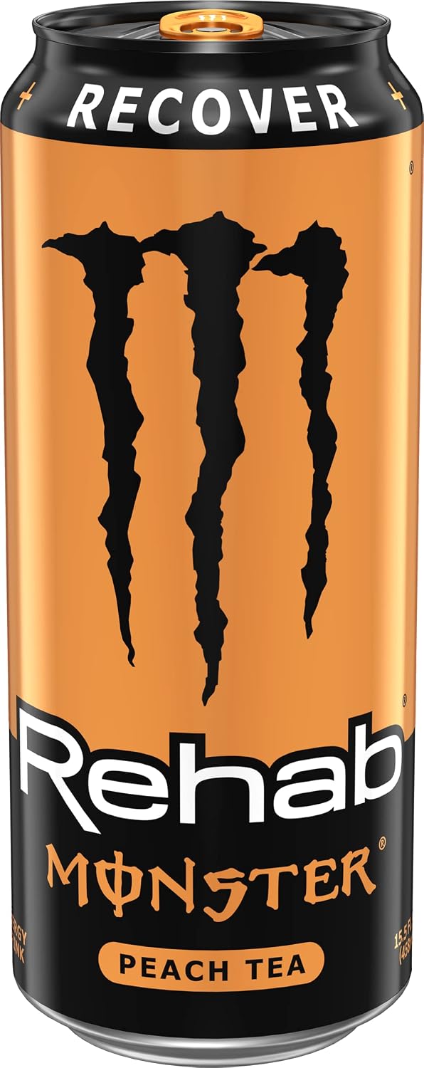 15.5 ounce Monster Rehab Peach Tea energy drink