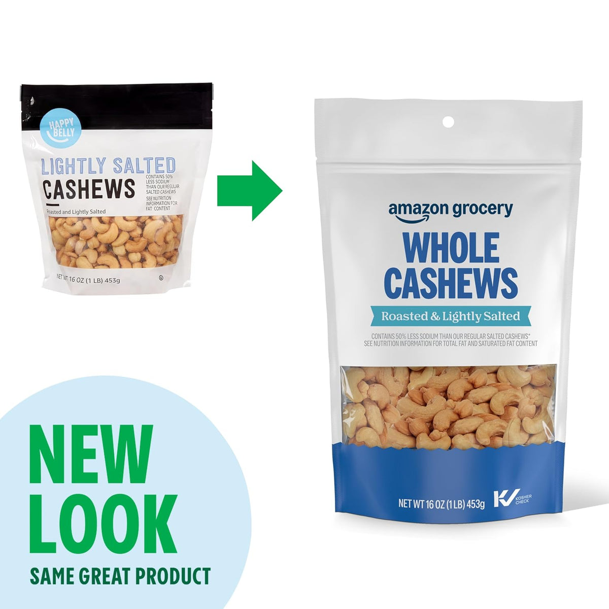 Roasted cashews snack bag 16 ounces