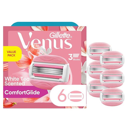 Gillette Venus ComfortGlide White Tea razor blade refills 6 count
