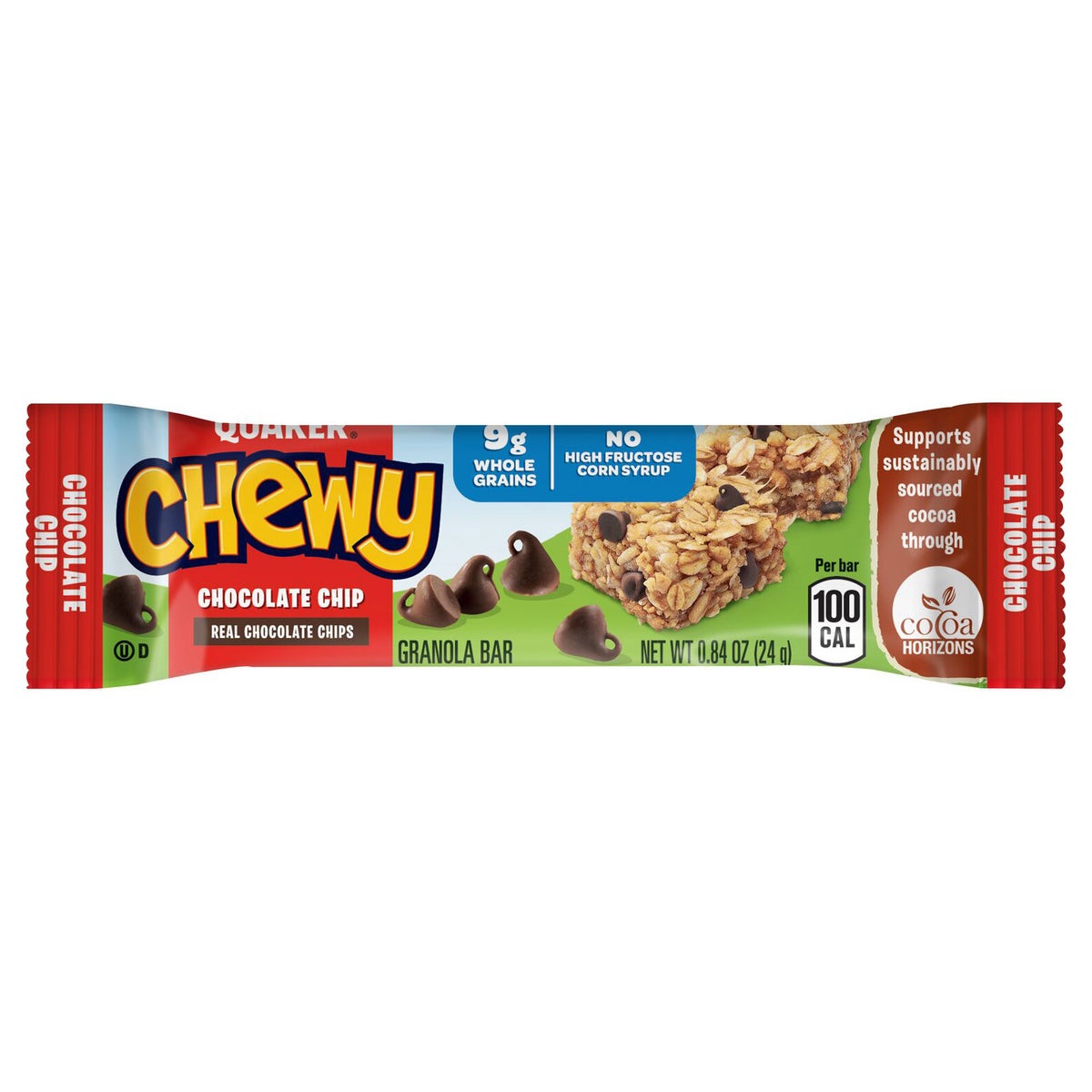 Quaker Chewy bars made with 100 percent whole grains