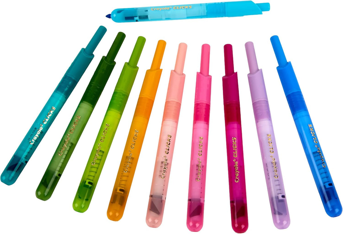 Bold Crayola Clicks markers with cap-free design