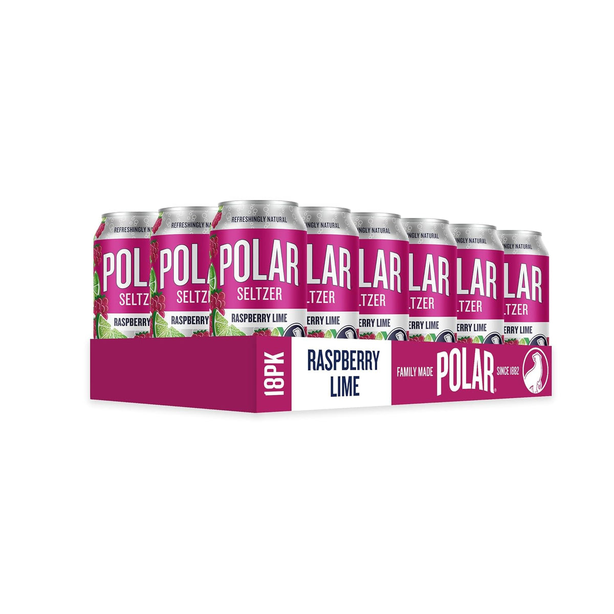 POLAR Raspberry Lime carbonated water multipack