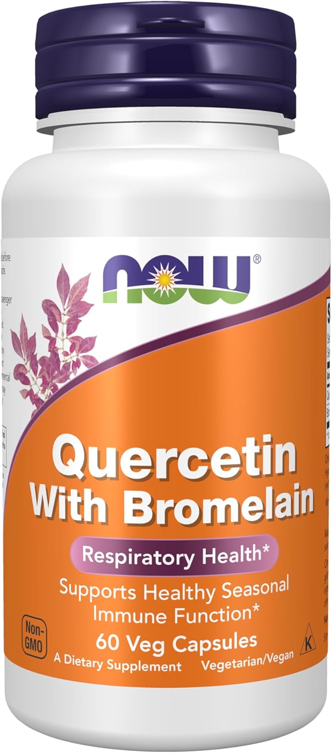 NOW Supplements quercetin and bromelain capsules
