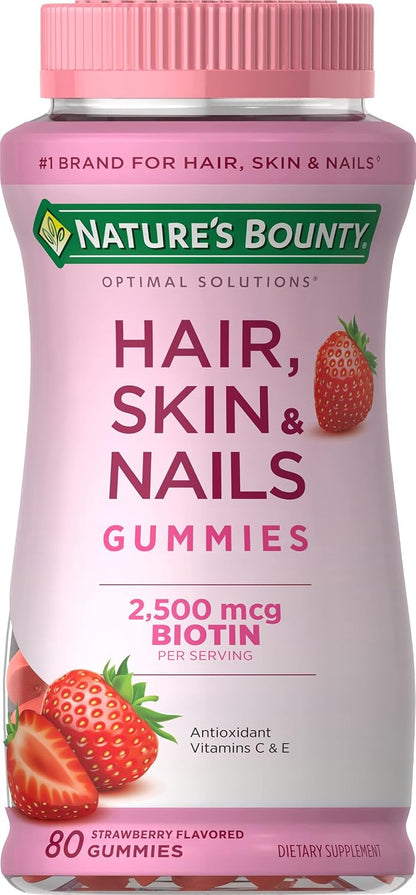 Nature's Bounty biotin gummies for hair skin and nails