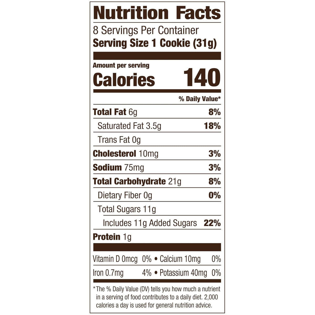 Pepperidge Farm 8.6 oz chocolate chunk cookie package