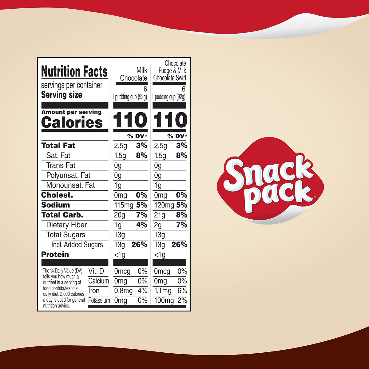 Milk chocolate pudding snack cups by Snack Pack