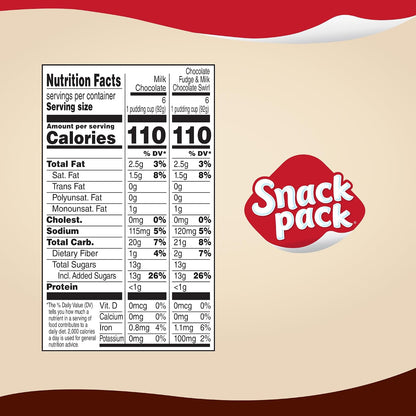 Milk chocolate pudding snack cups by Snack Pack