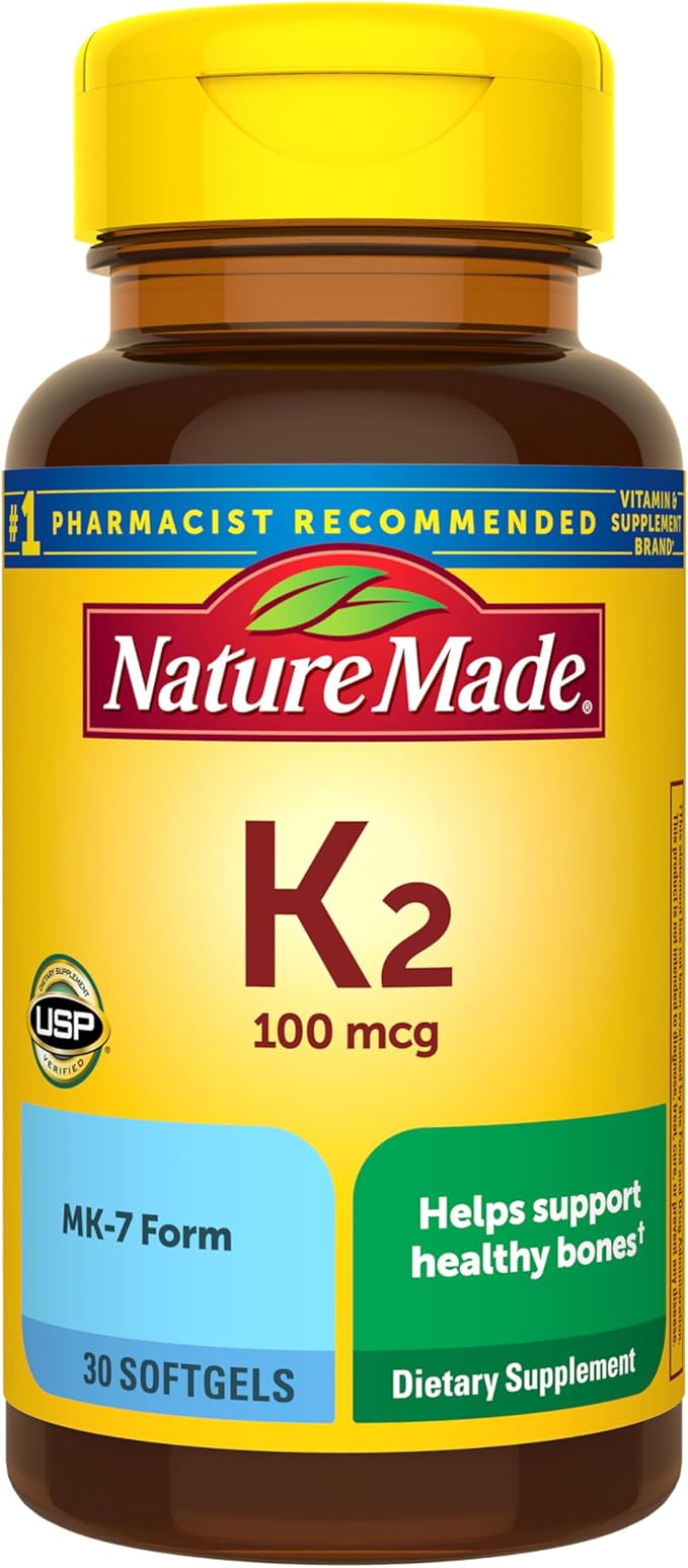 Nature Made Vitamin K2 100 mcg softgels bottle