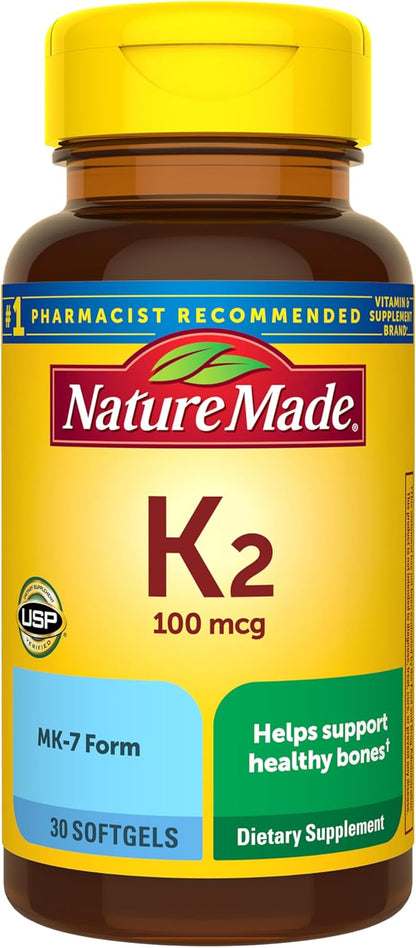 Nature Made Vitamin K2 100 mcg softgels bottle