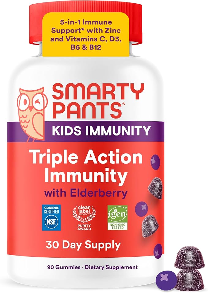 SmartyPants Kids elderberry immunity gummies 60 count bottle