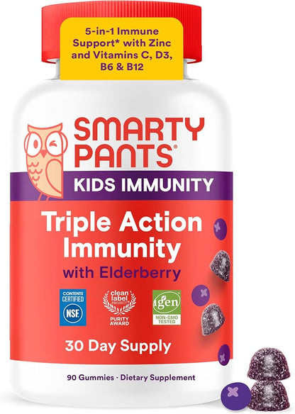 SmartyPants Kids elderberry immunity gummies 60 count bottle