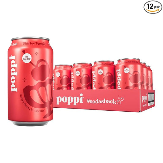 Poppi Shirley Temple prebiotic soda 12 pack