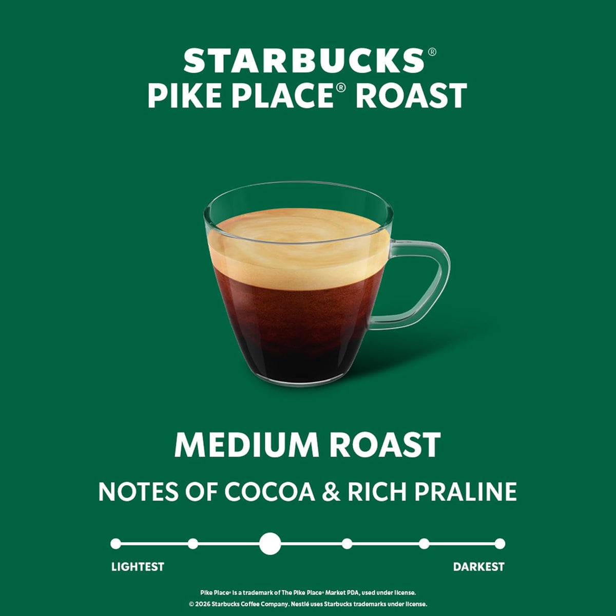 Starbucks Pike Place smooth medium coffee blend capsules