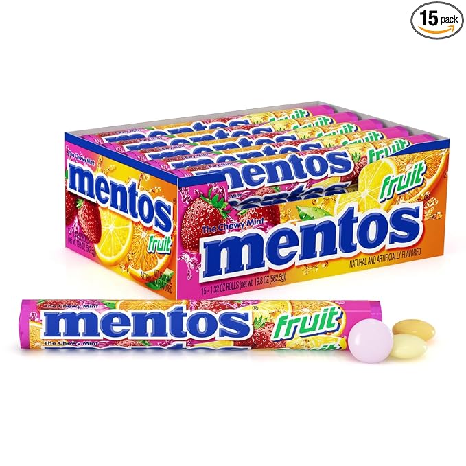 MENTOS fruit chewy mint candy roll pack