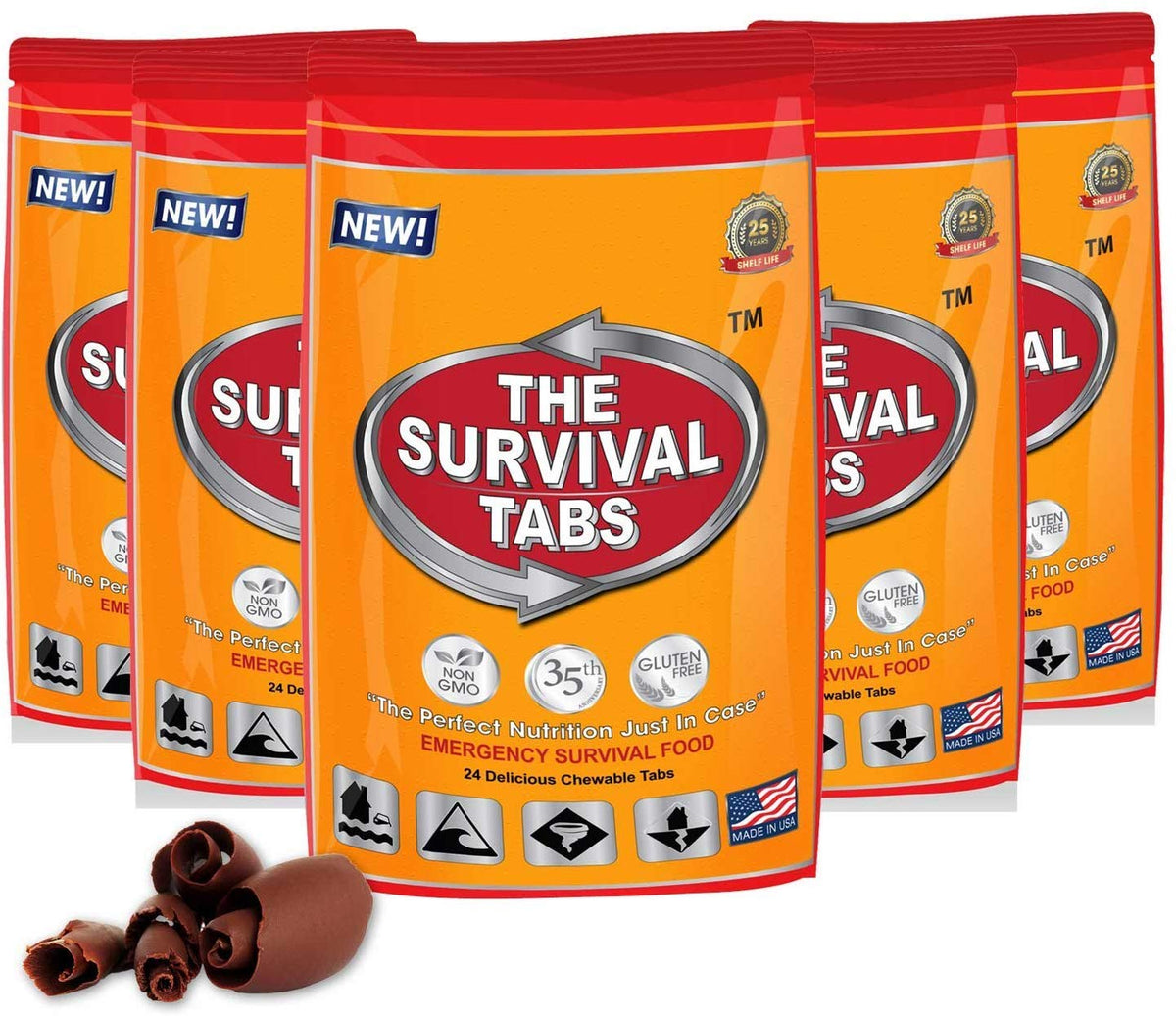 The Survival Tabs high-protein chocolate emergency food supply