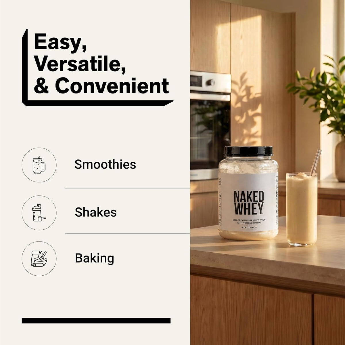 Soy free NAKED grass fed whey powder