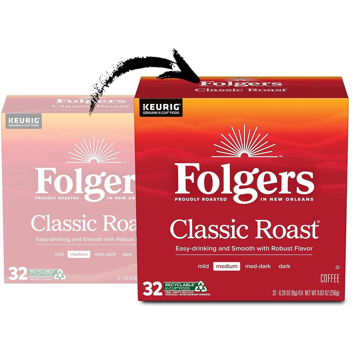 Value size Folgers Classic Roast K-Cup coffee pods