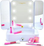 Tri-panel tabletop vanity studio for dress-up play