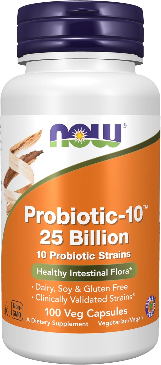 NOW Probiotic-10 25 Billion 100 veg caps bottle