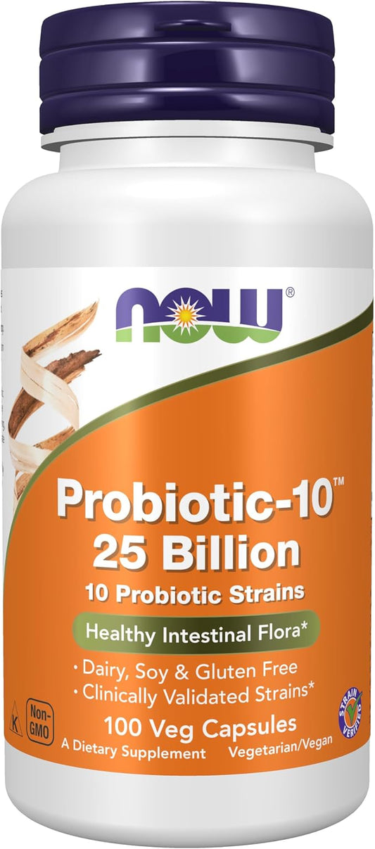NOW Probiotic-10 25 Billion 100 veg caps bottle