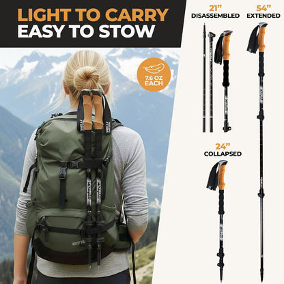 Foxelli collapsible carbon fiber trekking poles