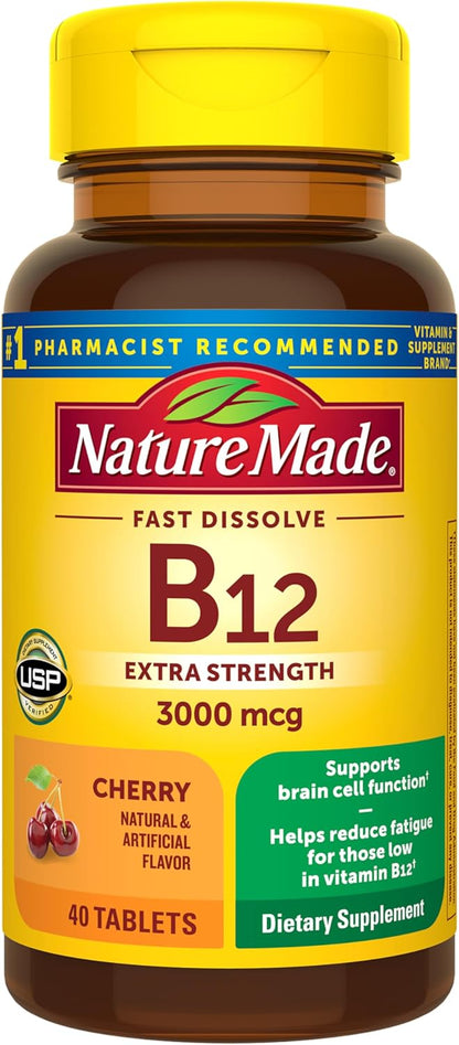 Nature Made B12 fast dissolve 40 tablets packaging